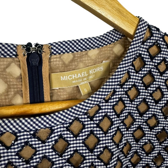 * Michael Kors Italy Dress Size 6 Fit and Flare Mini Dress Blue Runway Couture - Picture 14 of 15
